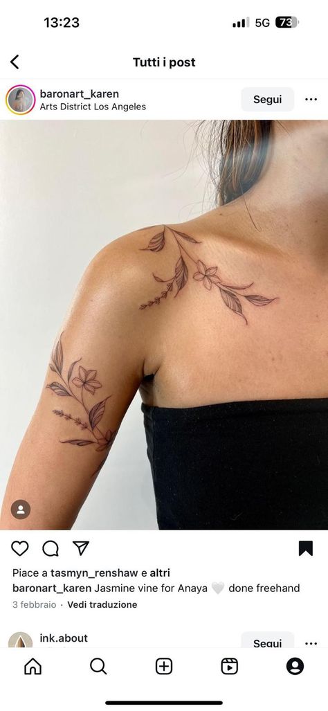 Floral Wrap Around Tattoo Shoulder, Cross Rib Tattoos, Tattoo Brazo Mujer, Arm Wrap Tattoo, Feminine Shoulder Tattoos, Clavicle Tattoo, Around Arm Tattoo, Wrap Around Tattoo, Cuff Tattoo