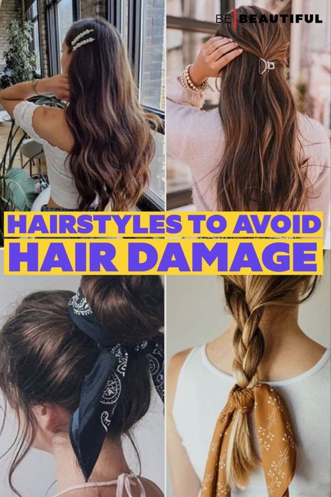 Hairstyles to prevent damage Healthy Natural Hair Growth, Prevent Hair Fall, Hair Growth Secrets, Easy Everyday Hairstyles, Hair Growth Supplement, Hair Damage, New Hair Growth, Healthy Hair Tips, Effortless Hairstyles