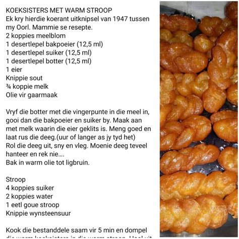 Cape Malay Recipes South Africa, South African Recipes Traditional, Koeksister Recipe South Africa, Koeksisters Recipe, Easy Tart Recipes, Cape Malay, Tart Baking, African Recipes, South African Recipes