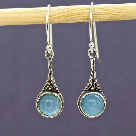 Amazon.com: Aquamarine earrings for women, Sterling Silver 925 dangle earrings with blue stone, Dainty drop earrings, Unique silver earrings, March Birthstone, Vintage earrings, Rustic earrings : Handmade Products Unique Gold Earrings, Victorian Earrings, Rustic Earrings, Gemstone Drop Earrings, Aquamarine Earrings, March Birthstone, Earrings Unique, Dior Shoes, Opal Earrings