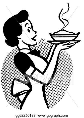 A black and white version of a vintage cartoon of a woman holding a hot pie Retro Images, Pop Art Comic, Vintage Drawing, Mid Century Art, Vintage Cartoon, Retro Art, Graphic Image, Vintage Images, Vintage Illustration