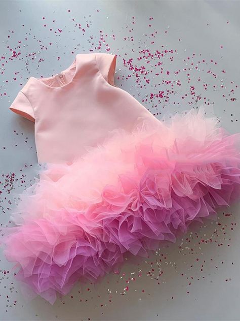 Pink Pageant Dress, Siblings Outfits, One Piece Frock, Rainbow Dresses, Crinoline Skirt, Kids Dress Collection, Girls Sequin Dress, Brides Dresses