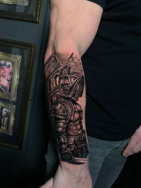 A sensational Roman Mythology Warrior Tattoo by Stefan Petrindean. Limited availability at Salvation Tattoo Studio. #romanmythologytattoo #blackandgreytattoo #tattoo #tattoos #greekmythologytattoo #mythologytattoo #realistictattoo #tattooing #tattoosleeve #tattooart #blackandwhitetattoo #romanmythology #blackandgrey ##statuetattoo #statuetattoos #tatted #armtattoo #blackandgraytattoo #realistic ##mythology #romansoldier #romanwarrior #roman #tattooideasformen #tattooinspiration Roman Warriors Tattoo, Roman Empire Tattoo Ideas, Ancient Rome Tattoo Ideas, Mens Roman Tattoo, Roman Forearm Tattoo, Roman Leg Tattoo, Roman Empire Tattoo Sleeve, Roman Tattoo Sleeve, Roman Sleeve Tattoo