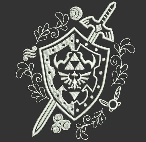 Hyrule Shield, Zelda Shield, Shield Tattoo, Hylian Shield, Zelda Tattoo, Goddess Symbols, Princess Flower, Creation Art, 1 Tattoo