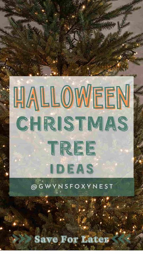 Christmas Tree Ideas For Halloween Halloween Christmas Tree Ideas, Ghost Christmas, Craft Therapy, Halloween Christmas Tree, Dark Decor, Christmas Tree Ideas, Pink Trees, Birthday Food, Unique Halloween