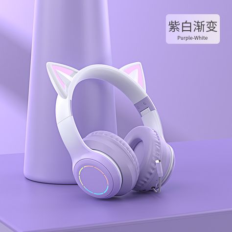 Cat Headphones, Matte Lipstick Shades, Head Phone, Adopt Idea, Cute Headphones, Lavender Aesthetic, Diy Gifts For Kids, Light Lavender, Name Wallpaper