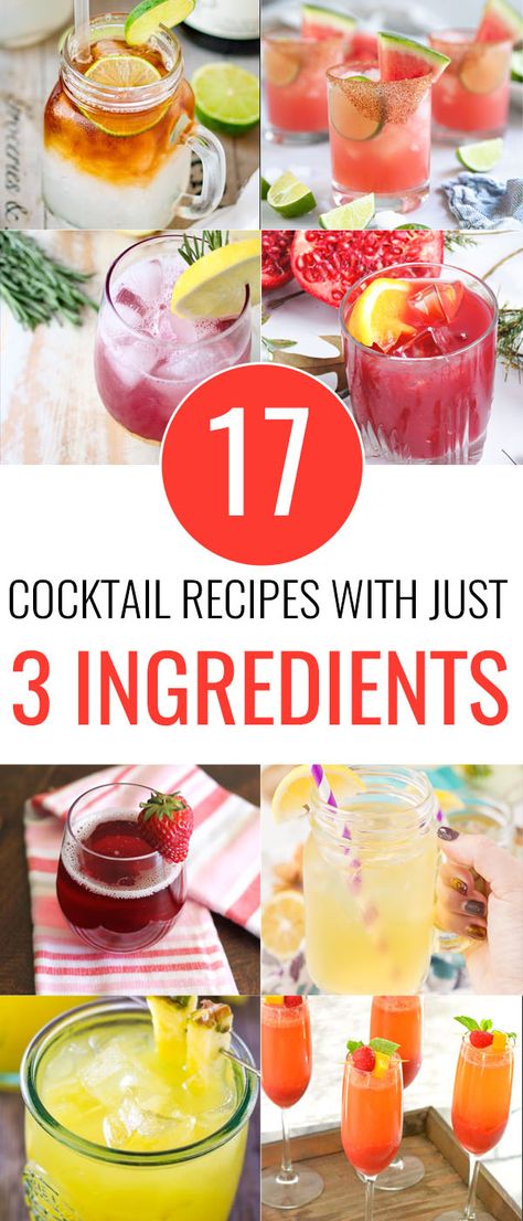 17+ Cocktail Recipes With Only 3 Ingredients - Love and Marriage Yummy Drinks To Make, Drinks Alcohol Recipes Easy, Attire Guide, Easy Mixed Drinks, Drinks To Make, Cranberry Juice Cocktail, Table D Hote, Mixed Drinks Alcohol, Sweet Cocktails