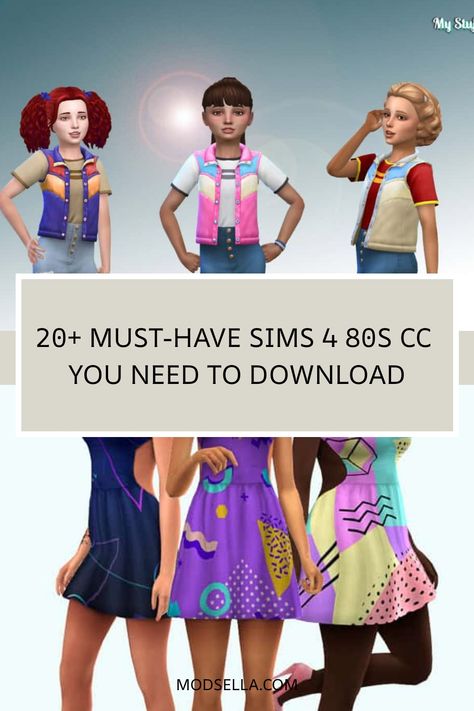 Ready to bring the funky and vibrant style of the 80s into your Sims 4 game? We’ve got a collection of the best and most colorful Sims 4 80s CC around. We’re talking rockin’ outfits, The Sims 4 1980s Cc, Sims 4 80s Cc Clothes, Sims 4 80s Cc, Sims 4 90s Cc, Sims 4 80s, Sims Clothes, 80s Sweater, Vibrant Style, Sims 4 Cc Packs