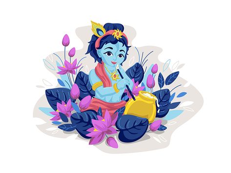 Little Lord Krishna. Happy Janmashtami by Marianna Pashchuk Happy Janmashtami Image, Cartoons Krishna, Janmashtami Images, Janmashtami Wishes, Shree Krishna Wallpapers, Happy Janmashtami, Little Krishna, Lord Krishna Hd Wallpaper, Baby Krishna