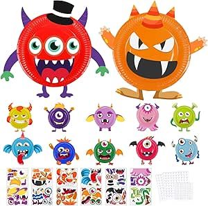 Paper Plate Art, Monster Shapes, Kids Halloween Gifts, Diy Kids Art, Paper Plate Craft, Monster Craft, Paper Plate Crafts For Kids, Art Kits For Kids, Diy Toddler