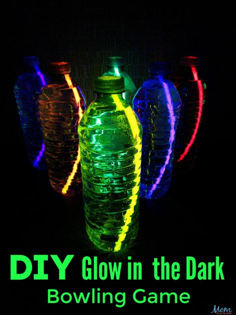 DIY Glow in the Dark Bowling Game #funstuff  #familyfun#TogetheratHome - Mom Does Reviews Glow In The Dark Bowling, Diy Glow In The Dark, Fun Bowling, Teen Party Games, Diy Glow, Bowling Games, Glow Stick, Diy Upcycle, Teen Birthday