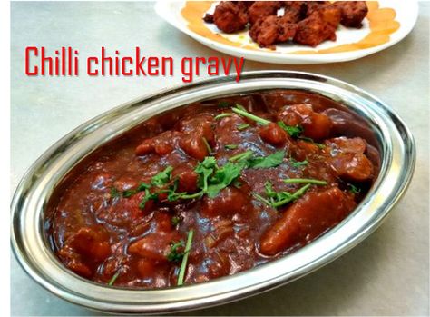 vaniensamayalarai: Chilli chicken gravy Chilli Chicken Indian, Chilli Chicken Gravy Recipe, Good Chicken Recipes, Chilli Chicken Recipe, Chicken Gravy Recipe, Pepper Gravy, Indo Chinese Recipes, Ways To Cook Chicken, Chinese Recipe