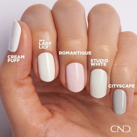 CND on Instagram: “Want to see how our new shade, Lady Lily, compares to the rest of the shades in your color portfolio? We bring you, Swatch and See! Thumb…” Fall Nail Colors Opi, Cnd Shellac Colors, Shellac Nail Colors, Instagram Portfolio, Shellac Colors, Cnd Nails, Cnd Vinylux, Cat Eye Gel Polish, Zoya Nail