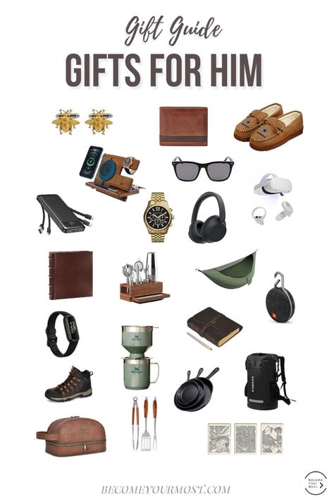 This is the ultimate guide for the best gifts for men. Use this guide to find unique gifts for men that he will love! Men Who Cook, Travel Gifts For Men, Gift Ideas Men, Guys 21st Birthday, Tech Gifts For Men, Men Gift Basket, Boyfriend Gift Basket, Cool Tech Gifts, Gift Guide For Him