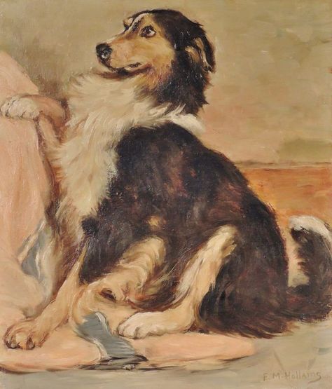 Closeup of a Collie in a vintage painting.  FYI only - this color would now be called a sable-faced tri. Scotch Collie, English Shepherd, Paint Rocks, Canine Art, Rough Collie, Visual Media, Collie Dog, Weezer, Vintage Dog