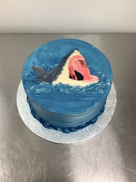 Shark Jumping Out Of Water, Cookie Decorating Tips, Pictures Of Cakes, Snake Cakes, Banana Pudding Poke Cake, Shark Birthday Cakes, Pudding Poke Cake, Birthday Sheet Cakes, Shark Cake