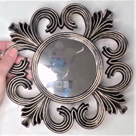 Dollar Tree Mirrors, Tree Mirror, Dollar Store Mirror, Elegant Farmhouse, Faux Fireplace Diy, Mirror Crafts, Big Mirror, Farmhouse Christmas Tree, Farmhouse Style Decor