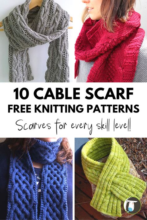 Scarves look amazing when knitted with cables! Check out 10 cable scarf FREE knitting patterns - there are not projects for every skill level. #knitting #knit #scarf #scarves #free #pattern #cables Braided Knitting Pattern, Free Aran Scarf Knitting Patterns, Aran Scarf Pattern Free, Cable Knit Scarf Pattern Free, Scarf Patterns Knitting, Knitted Scarves Free Patterns, Scarf Knitting Patterns Free, Knit Scarf Patterns, Cable Knit Scarves