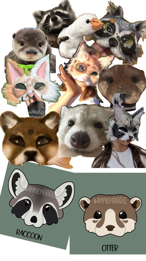 otter & racoon therian mask ideas Racoon Therian, Otter Therian, Therian Mask Ideas, Therian Mask, Mask Ideas, Racoon, Otters, Mask