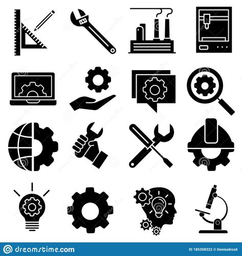 Illustration about Engineering icon vector set. Manufacturing illustration sign collection. engineer symbol. technology logo. Can be used for web and mobile. Illustration of manufacturing, engineer, storage - 185358322 Mechanical Engineering Symbols, Industrial Engineering Logo, Mechanical Engineering Logo Design, Engineering Icon, Mechanical Engineering Logo, Civil Engineering Logo, Engineer Logo, Engineering Symbols, Mecha Armor