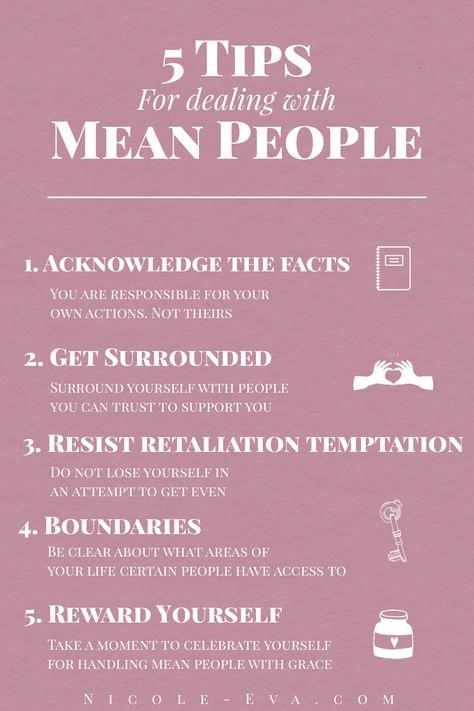 People are going to be mean, we can't change that. With these 5 tips we can take charge of how we decide to handle mean people.   #wellness #selfcare #conflict #conflictresolution #5tipsfordealingwithmeanpeople #dealingwithmeanpeople How To Not People Please, How To Not Let People Get To You, Negative Complaining People, How To Be Mean To People, How To Deal With Mean People, How To Deal With People Who Play Victim, How To Not Let People Affect You, How To Comfort People, How To Deal With Rude People