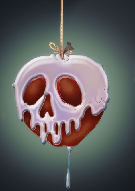 Poison Apple, Apple Art, A Skull, Wallpapers, Film, Disney, White, Art