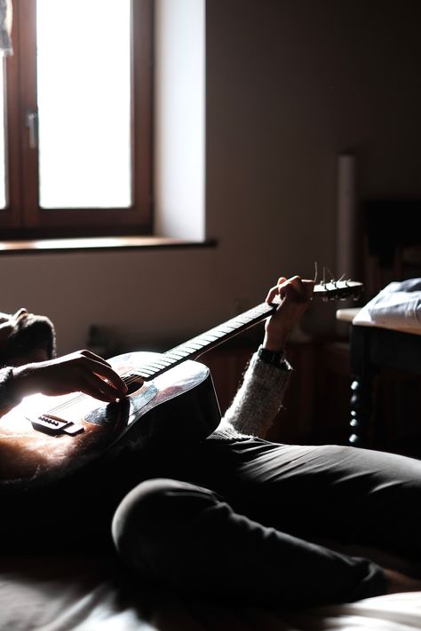 The Window, Acoustic Guitar, A Man, Guitar, Bed