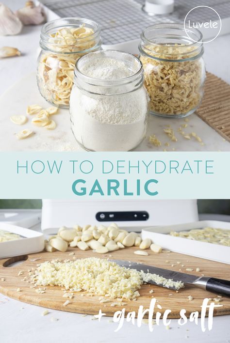 How To Dehydrate Garlic, Freeze Dried Garlic, Dehydrating Garlic In Dehydrator, How To Make Garlic Powder, Dehydrator Meals, Dehydrating Garlic, Dehydrate Garlic, Luvele Recipes, Garden Preserving