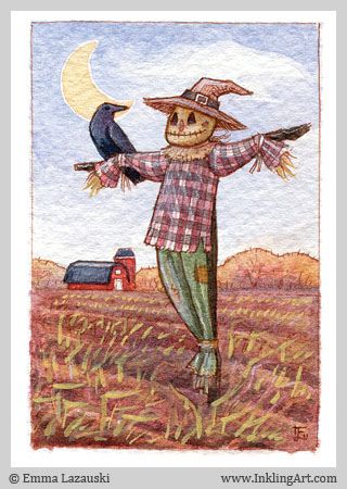 Fall Art Scarecrow, Pumpkin Scarecrow Drawing, Scarecrow Reference, Scarecrow Illustration, Crow Scarecrow, Scarecrow Drawing, Scarecrow Character, Scarecrow Art, Scarecrow Painting