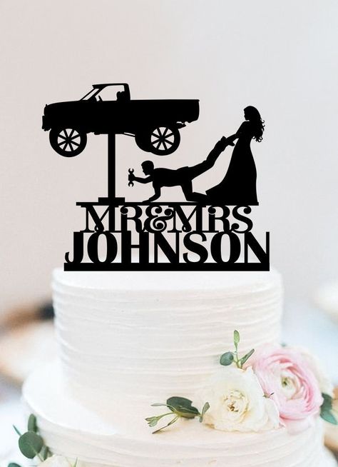 "Car Mechanic Wedding Cake Topper | Auto Mechanic Cake Topper | Mr Mrs Cake Topper | pick up cake topper | Custom Cake Topper W249 Thank you for visiting our product! This topper is the perfect gift for any significant occasion! All our cake toppers are laser cut to precision. Product Details - Thickness: 1/8\" - Width (Size): It will be made as per your size selection in the drop down box. - MATERIAL: Available Acrylic or wood in the colors listed. How to make an order 1.Using a drop-down menu. Mechanic Wedding Centerpieces, Mechanic Wedding Cake Topper, Car Wedding Cake Topper, Wedding Ideas Car Theme, Mechanic Themed Wedding, Classic Car Wedding Decorations, Classic Cake Topper, Car Themed Wedding Ideas, Mechanic Wedding Ideas