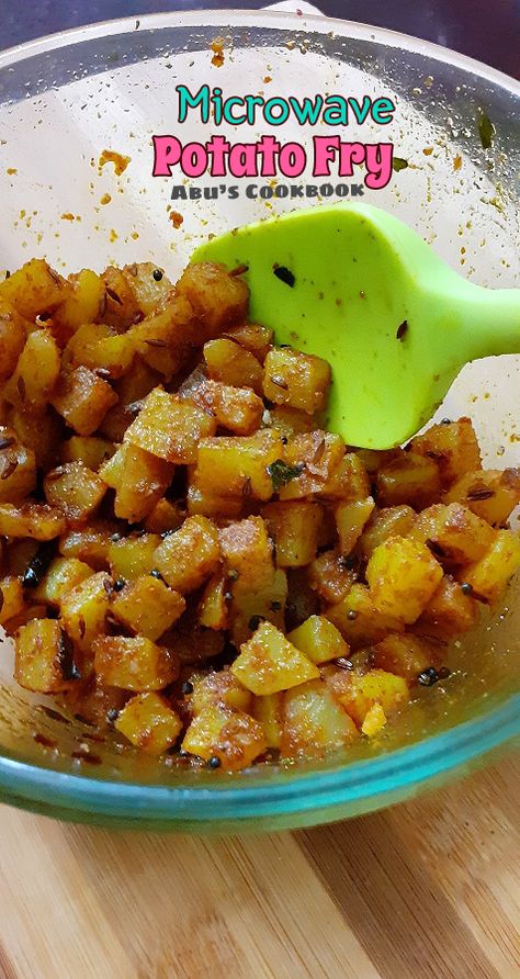 Microwave Hashbrowns, Microwave Recipes Indian, Microwave Potatoes Recipes, Anyday Cookware, One Potato Recipe, Microwave Potatoes, Aloo Fry, Microwave Cooking Recipes, Recipe Side Dishes