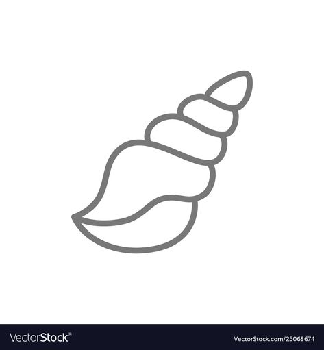 Seashell Line Art, Shell Drawing Simple, Shell Line Drawing, Seashell Icon, Shell Outline, Sign Illustration Design, Sea Symbol, Shell Symbol, Shell Silhouette