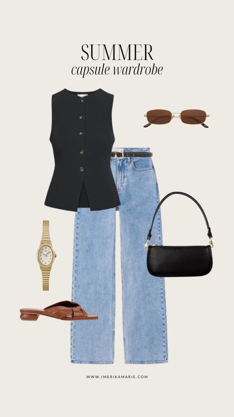 Summer 2024 Capsule Wardrobe + Outfit Ideas | Erika Marie Regal Outfits Casual, New Outfit Ideas 2024 Summer, Style Inspo 2024, Brussels Outfit Summer, Summer Vest Outfits For Women, Casual Women Summer Outfits 2024, Summer Wardrobe 2024, 2024 Summer Outfits, Summer Capsule Wardrobe 2024