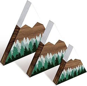 Maitys 3 Pcs 3 Size Mountain Shelf Decor Mountain Wooden Sign Farmhouse Wood Mountain Decor Woodland Nursery Decor Travel Adventure Mountain Table Centerpiece for Home Farmhouse(Green) Table Centerpieces For Home Farmhouse, Farmhouse Green, Mountain Shelf, Coffee Table Pictures, Table Centerpieces For Home, Adventure Mountain, Mountain Decor, Halloween Decorations Indoor, Woodland Nursery Decor