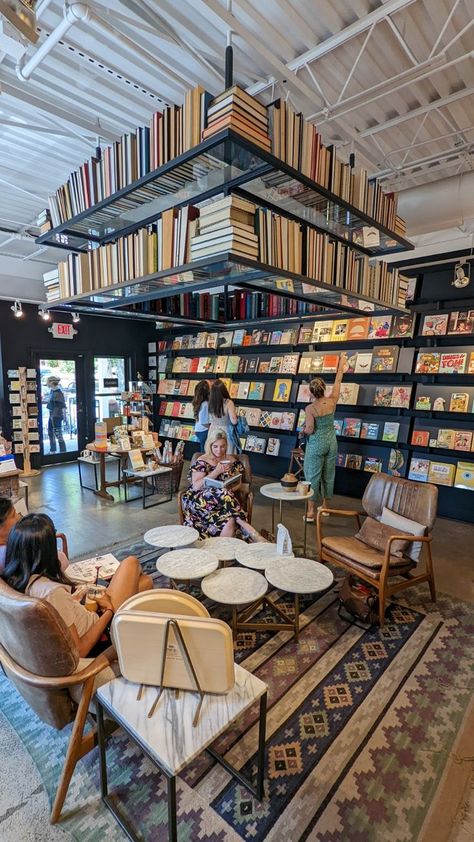 Bookshop Café, Colorful Shelf, Bookstore Design, Library Cafe, Stumptown Coffee, Ceiling Shelves, Perfect Roast, The Master And Margarita, Independent Bookstore