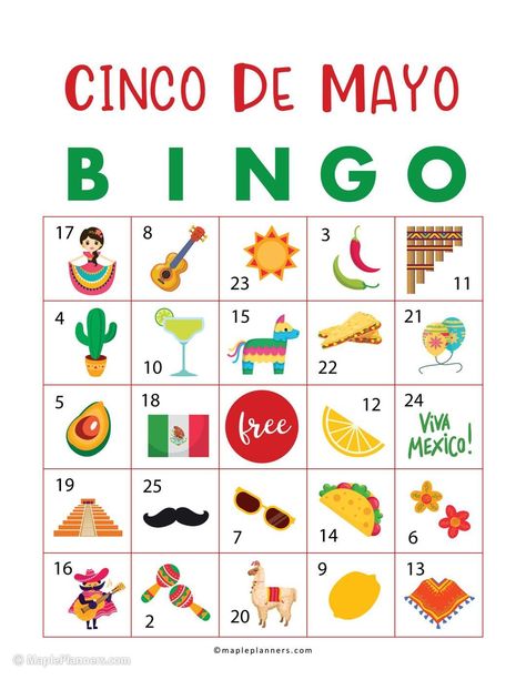 Download Cinco de Mayo Bingo Printable to celebrate this fun Mexican festival. #cincodemayo #bingocards Cinco De Mayo School Ideas, Cinco De Mayo Lessons For Kids, Cinco De Mayo Ideas For Kids, Spanish Bingo Free Printable, Cinco De Mayo Party For Kids, Mexican Fiesta Games, Cinco De Mayo Stem Activities, 5 De Mayo Crafts For Kids, Cinco De Mayo Activities For Seniors