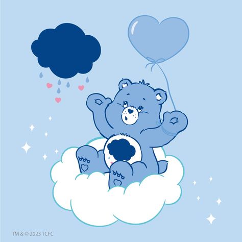 Grumpy Care Bears Aesthetic, Blue Care Bears Aesthetic, Sleepy Care Bear Wallpaper, Carebear Widgets, Grumpy Care Bear Wallpaper, Grumpy Bear Aesthetic, Care Bear Grumpy, Blue Care Bear, Blue Cartoon Character