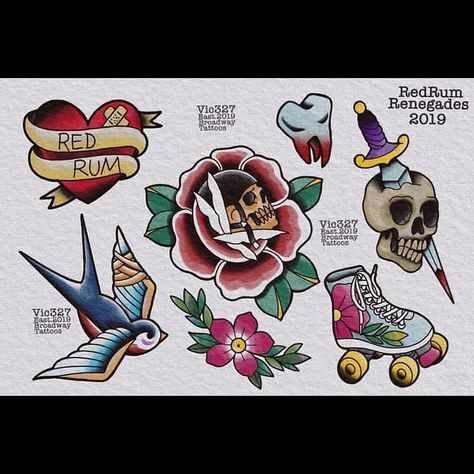 Traditional Tattoo Patchwork, Neo Traditional Tattoo Ideas, Traditional Tattoo Machine, Tattoo Patches, Broadway Tattoos, Blink 182 Tattoo, Tattoo Patchwork, Tradition Quotes, Zombie Tattoos