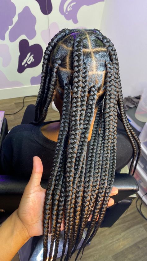 Jumbo Cornrows, Jumbo Knotless, Dyed Curly Hair, Cute Box Braids, Hair Dressing, Protective Hairstyles For Natural Hair, Jumbo Box Braids, Braided Cornrow Hairstyles, Cute Box Braids Hairstyles