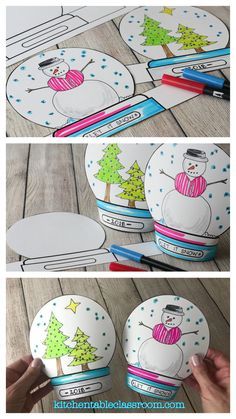 Activities For Kids Preschool, Useful Crafts, Snow Globe Crafts, Globe Crafts, Activities For Babies, Crafts For The Home, Winter Craft, Crafts And Activities For Kids, Winter Crafts For Kids