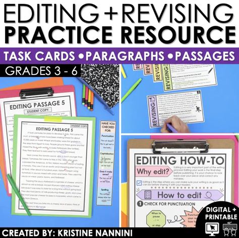 How to Teach Editing and Revising to Students - Kristine Nannini Writing Test Prep, Gradual Release Of Responsibility, Editing Checklist, Peer Editing, Writing Test, State Testing, Small Group Instruction, Type Of Writing, Sentence Writing