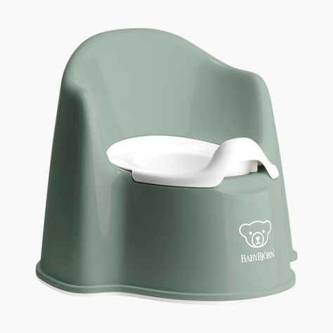 Babybjörn Potty Chair - Deep Green/White Best Potty, Easy Potty Training, Potty Training Seats, Kids Potty, Potty Seat, Potty Chair, Baby Bjorn, Comfortable Armchair, Buybuy Baby