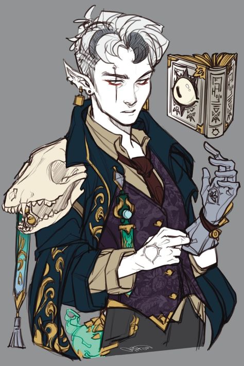 Cowboy Wizard Dnd, Shadar Kai Artificer, Swordplay Drawing Reference, Reborn Dnd 5e Character Art, Dnd Character Profile, Ghoul Character Design, Dnd High Elf Female, Spellcaster Pose, Male Dnd Character Art