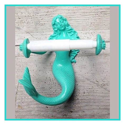 Mermaid Bathroom Ideas, Ocean Bathroom Decor, Diy Toilet Paper Holder, Mermaid Bathroom Decor, Ocean Bathroom, Diy Home Decor For Apartments, Mermaid Bathroom, Mermaid Figurine, Nautical Bathroom