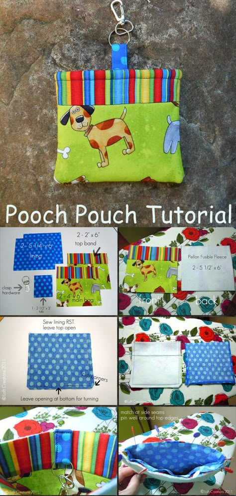 Pooch Pouch Tutorial Poop Bag Holder Diy, Unique Sewing Patterns, Dog Sewing Patterns, Dog Sewing, Dog Treat Bag, Dog Treat Pouch, Dog Poop Bag Holder, Pouch Diy, Dog Training Treats