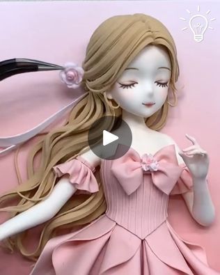 Clay Doll Making, Clay Dolls Tutorial, Fondant Hair, Fondant Face, Mini Barbie, Polymer Clay Doll, Clay Kawaii, Fondant Figures Tutorial, Clay Moulding