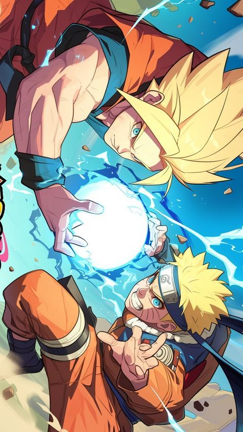 Goku And Naruto Wallpaper, Compture Wallpaper, Naruto X Dragon Ball, Dbz Crossover, Goku And Naruto, Dragonball Fanart, Dbz Drawings, Dragon Z, Itachi Uchiha Art