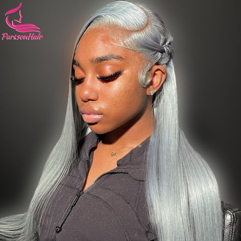 Grey 13x6 13x4 HD Lace Front Wig Straight 250 Density Remy Human Hair Wig 613 Colored 613 Wigs For Wigs Hairstyles, Brazilian Straight Human Hair, Frontal Wig Hairstyles, Birthday Hairstyles, Grey Wig, Remy Human Hair Wigs, Frontal Hairstyles, Women's Wigs, Straight Lace Front Wigs