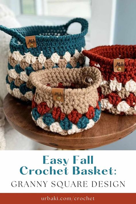 As we step into the cozy season of fall, it’s the perfect time to embrace creative crochet projects that bring warmth and style into our homes. One fantastic project we’re excited about is the "Fall for Granny Basket", a beautiful, easy-to-make crochet basket pattern by MJ's Off The Hook Designs. This basket is not only functional but also a perfect way to add a handmade, rustic touch to your autumn décor. In this article, we’ll share why this project is a must-try for crocheters of all ... Crochet Rustic Decor, Crochet Granny Square Basket, Easy Fall Crochet, Easy Crochet Basket Pattern, Crochet Basket Tutorial, Crochet Apple, Crochet Basket Pattern Free, Fall Crochet Patterns, Fall Crochet