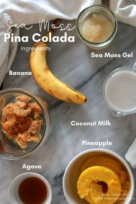 Sea Moss Drink Sea Moss Drink, Pina Colada Drink, Pina Colada Drinks, Drink Ingredients, Date Smoothie, Fresh Fruit Smoothies, Pina Colada Recipe, Healthy Food Inspiration, Salad Recipes For Dinner